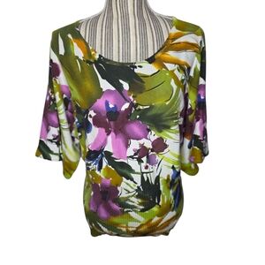 Cable & Gauge Womem  Multicolor Floral Blouse Size XL